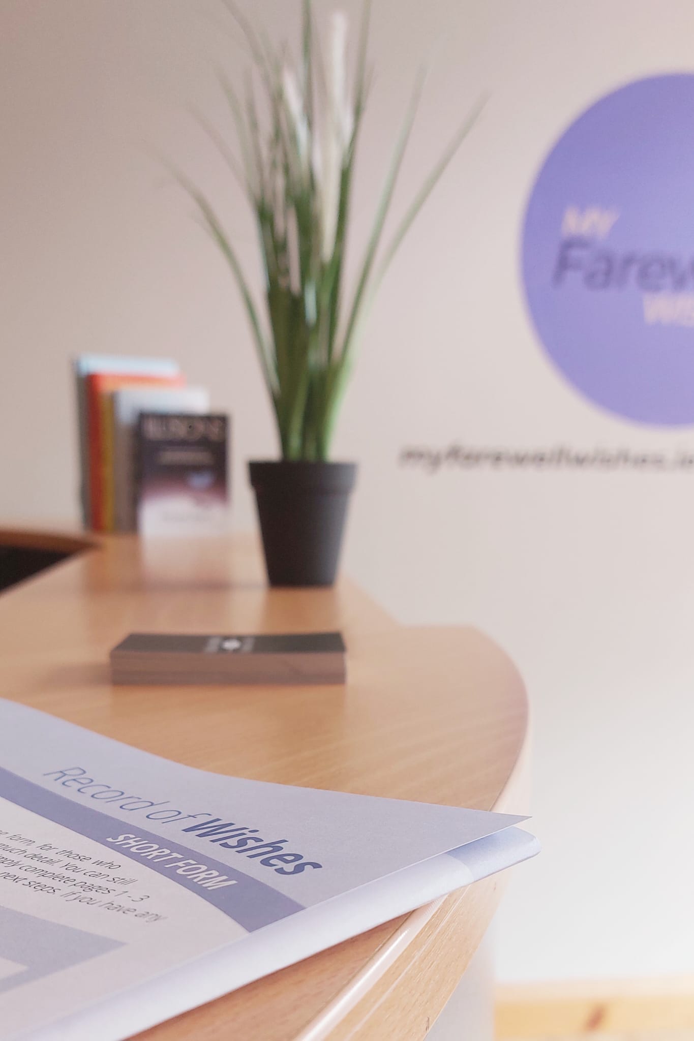 A printed Record of Wishes form, the branded document a family's wishes are recorded onto